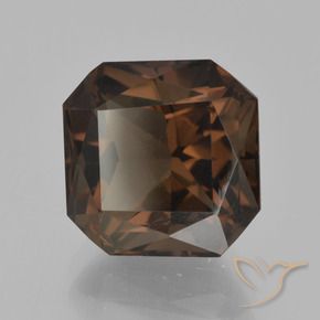 Quartzo Fumê Marrom avermelhado Natural 5.51ct, Corte Octógono / Esmeralda, VVS-VS