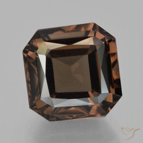 6.42ct Natural Marrom avermelhado Quartzo Fumê, Corte Esmeralda, VVS-VS