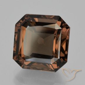 Quartzo Fumê Marrom avermelhado Natural 6.42ct, Corte Octógono / Esmeralda, VVS-VS