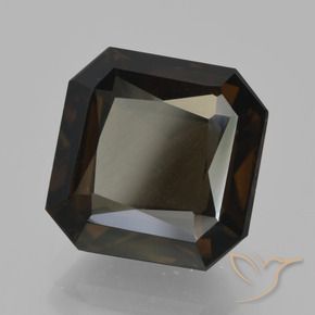 Quartzo Fumê Chocolate marrom Natural 6.26ct, Corte Octógono / Esmeralda, VS