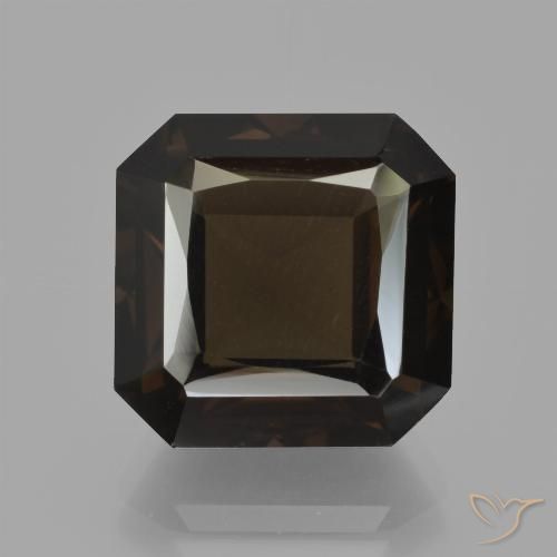 10.74ct Natural Marrom escuro Quartzo Fumê, Corte Esmeralda, VVS-VS