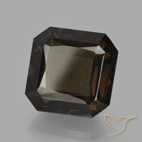 Quartzo Fumê Marrom escuro Natural 10.74ct, Corte Octógono / Esmeralda, VVS-VS