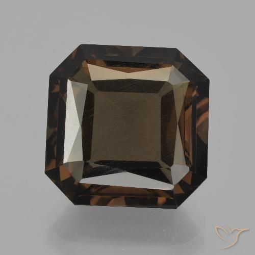 10.26ct Natural Marrom escuro Quartzo Fumê, Corte Esmeralda, VS