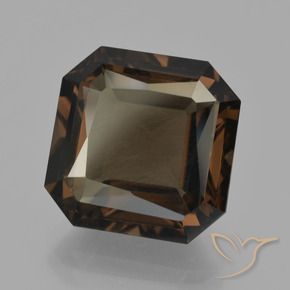 Quartzo Fumê Marrom escuro Natural 10.26ct, Corte Octógono / Esmeralda, VS