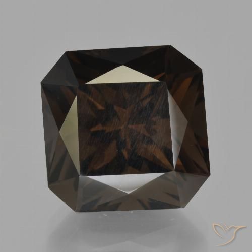 12.34ct Natural Marrom escuro Quartzo Fumê, Corte Esmeralda, VS