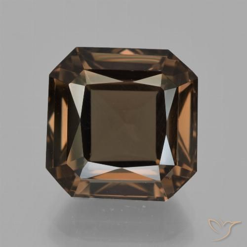7.63ct Natural Marrom Quartzo Fumê, Corte Esmeralda, VS