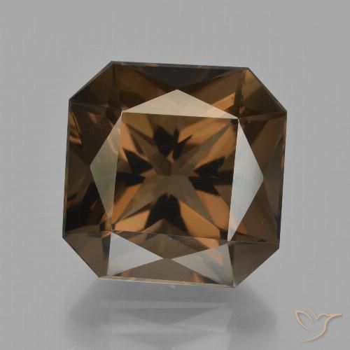 10.48ct Natural Marrom Quartzo Fumê, Corte Esmeralda, VVS-VS