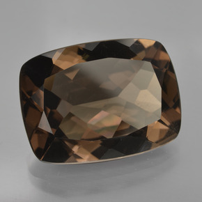 Quartzo fumê marrom natural 16,28ct, almofada cortada, VVS