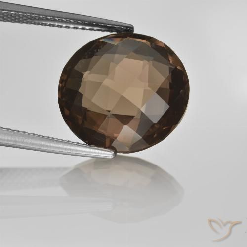8.12ct Natural Umber Brown Quartzo Fumê, Redondo, VVS