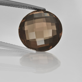Quartzo fumê marrom natural 8,37ct, corte redondo, VVS