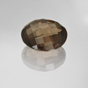 Quartzo fumê marrom natural 8,37ct, corte redondo, VVS