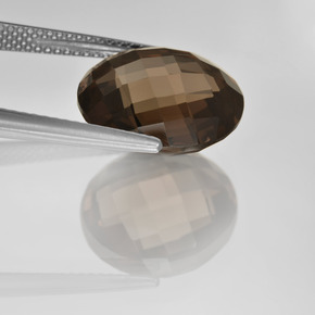 Quartzo fumê marrom natural 8,37ct, corte redondo, VVS