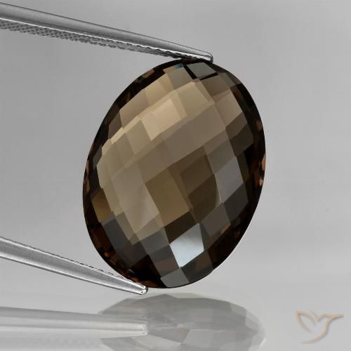 13.61ct Natural Marrom escuro Quartzo Fumê, oval, VVS