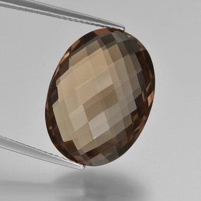 Quartzo Fumê Chocolate marrom Natural 13.23ct, Corte Oval, VVS