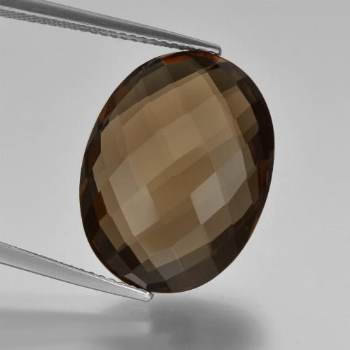 Quartzo fumê marrom natural 14,29ct, corte oval, VVS