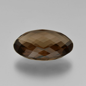 Quartzo fumê marrom natural 14,29ct, corte oval, VVS