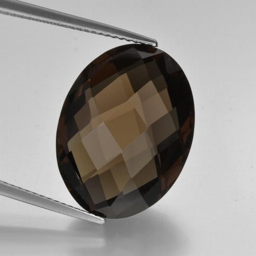 Quartzo fumê marrom natural 15,62ct, corte oval, VVS