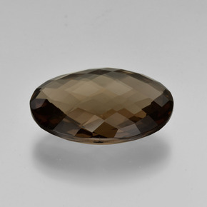 Quartzo fumê marrom natural 13,09ct, corte oval, VVS