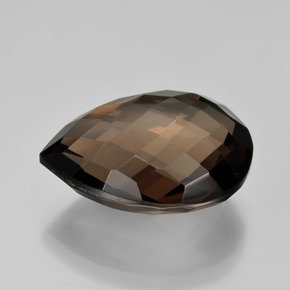 Quartzo fumê marrom natural 8,08ct, formato de pêra, VVS-VS