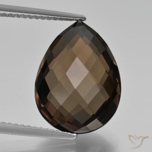 8.17ct Natural Marrom Quartzo Fumê, Formato de pêra, VVS