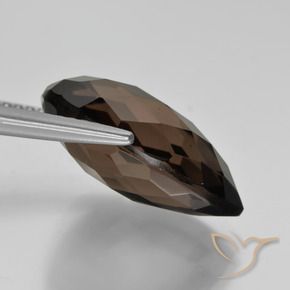 Quartzo Fumê Marrom Natural 8.17ct, Formato de pêra, VVS