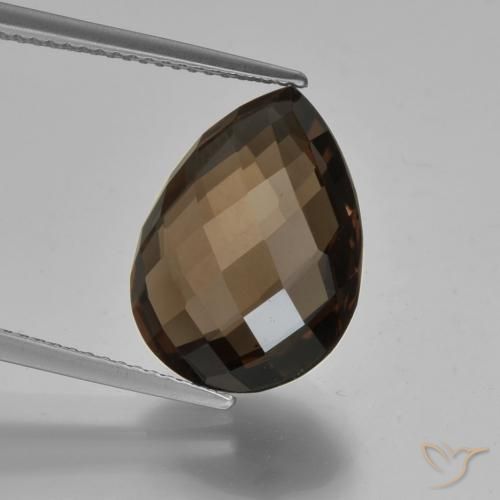 7.93ct Natural Chocolate marrom Quartzo Fumê, Formato de pêra, VVS-VS
