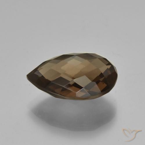Quartzo Fumê Chocolate marrom Natural 7.93ct, Formato de pêra, VVS-VS