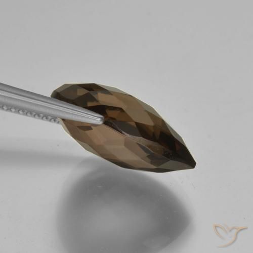Quartzo Fumê Chocolate marrom Natural 7.93ct, Formato de pêra, VVS-VS