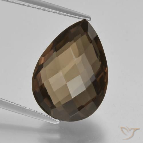 7.73ct Natural Chocolate marrom Quartzo Fumê, Formato de pêra, VVS-VS