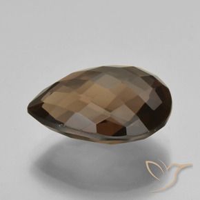 Quartzo Fumê Chocolate marrom Natural 7.73ct, Formato de pêra, VVS-VS
