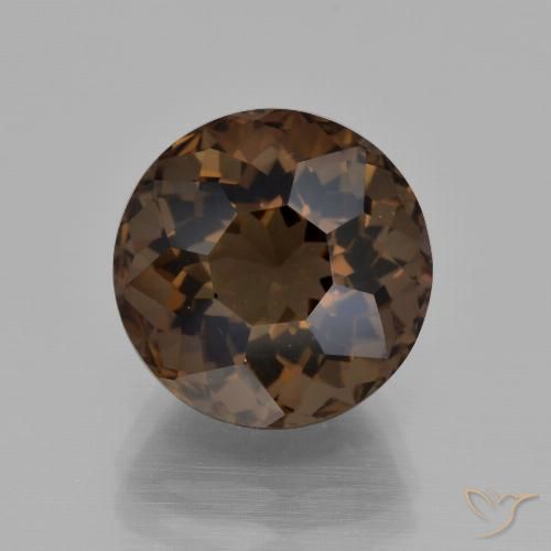 6.10ct Natural Umber Brown Quartzo Fumê, Redondo, VS