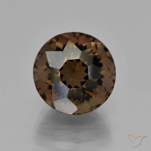 5.23ct Natural Hickory Brown Quartzo Fumê, Redondo, VVS-VS
