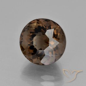 Quartzo Fumê Hickory Brown Natural 5.23ct, Redondo, VVS-VS