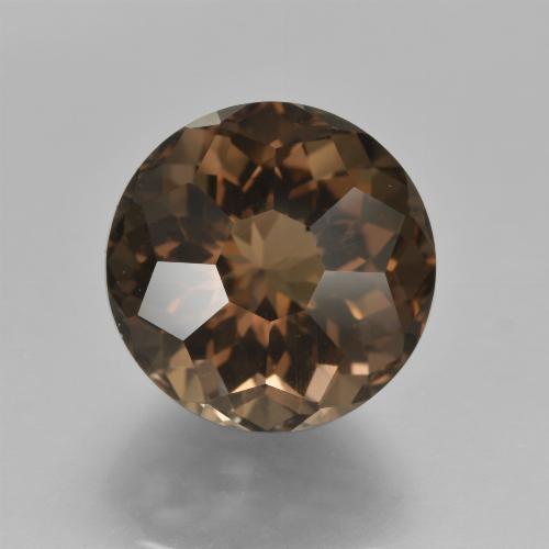 Quartzo fumê marrom natural 8,79ct, corte redondo, VS