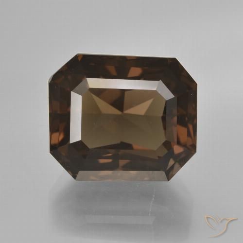 8.66ct Natural Umber Brown Quartzo Fumê, Corte Esmeralda, VVS-VS