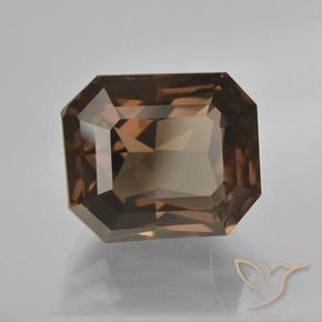 Quartzo Fumê Umber Brown Natural 8.66ct, Corte Octógono / Esmeralda, VVS-VS