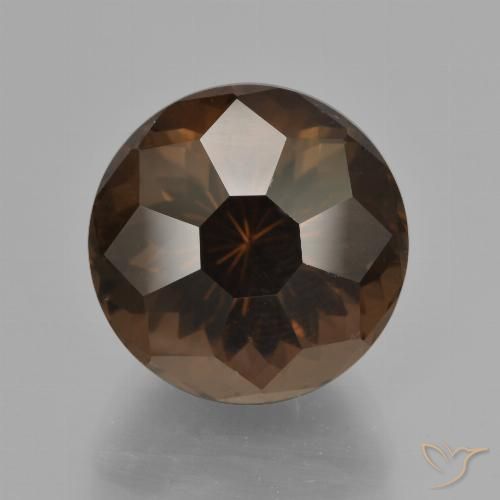 10.25ct Natural Umber Brown Quartzo Fumê, Redondo, VVS-VS