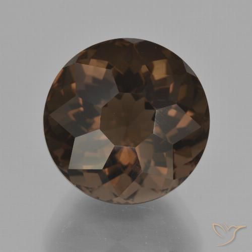 10.75ct Natural Hickory Brown Quartzo Fumê, Redondo, VVS-VS