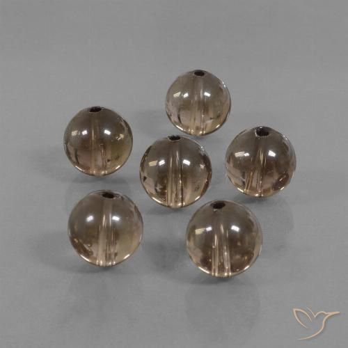 Pedras preciosas de quartzo fumê marrom natural de 44,29 ct, esfera / bola, transparente