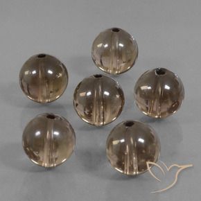 Pedras preciosas de quartzo fumê marrom natural de 44,29 ct, esfera / bola, transparente