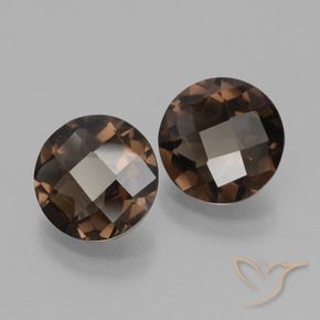 Pedras preciosas de Quartzo Fumê Azul escuro natural de 3.02 ct, Redondo, VS