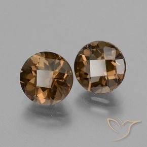 Pedras preciosas de Quartzo Fumê Castanho médio-escuro natural de 3.37 ct, Redondo, VS