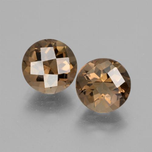 Pedras preciosas de quartzo fumê marrom natural de 3,31 ct, corte redondo, VS