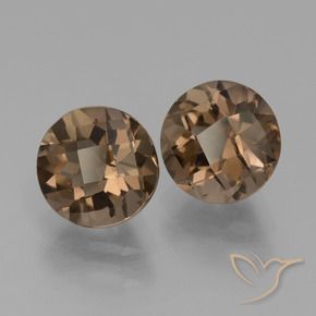 Pedras preciosas de Quartzo Fumê Hickory Brown natural de 3.84 ct, Redondo, VS