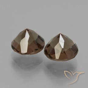 Pedras preciosas de Quartzo Fumê Hickory Brown natural de 3.84 ct, Redondo, VS