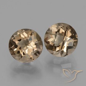 Pedras preciosas de Quartzo Fumê Castanho Médio-Claro natural de 3.53 ct, Redondo, VS