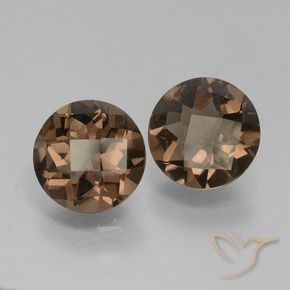 Pedras preciosas de Quartzo Fumê Gingerbread Marrom natural de 3.21 ct, Redondo, VS