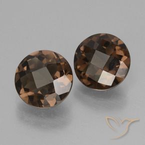 Pedras preciosas de quartzo fumê marrom natural de 3,22 ct, corte redondo, VS