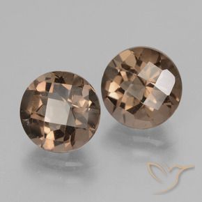 Pedras preciosas de Quartzo Fumê Gingerbread Marrom natural de 3.81 ct, Redondo, VS