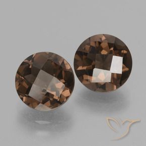 Pedras preciosas de Quartzo Fumê Hickory Brown natural de 3.58 ct, Redondo, VS